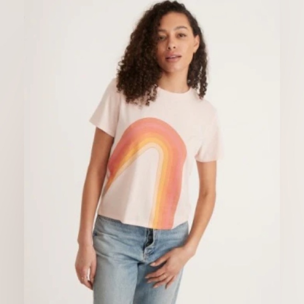 Marine Layer Crop Graphic Tee - Warm Wave